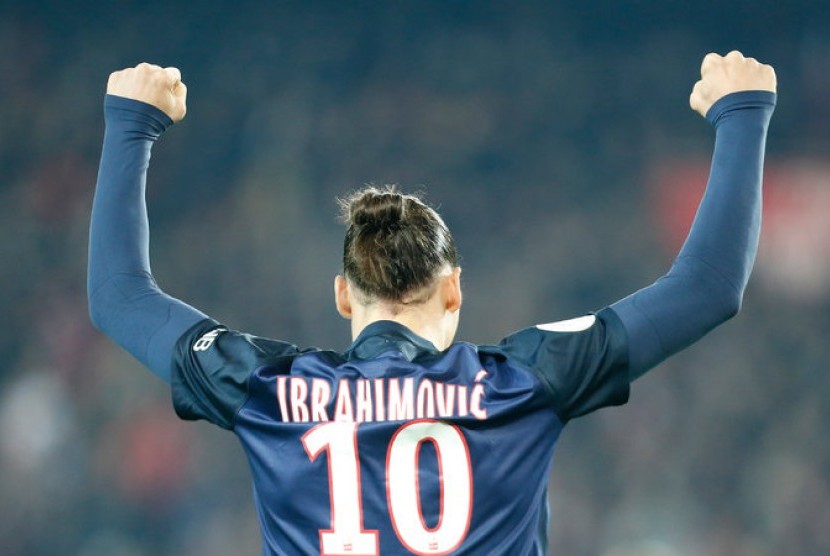 Penyerang Paris Saint-Germain (PSG) Zlatan Ibrahimovic.