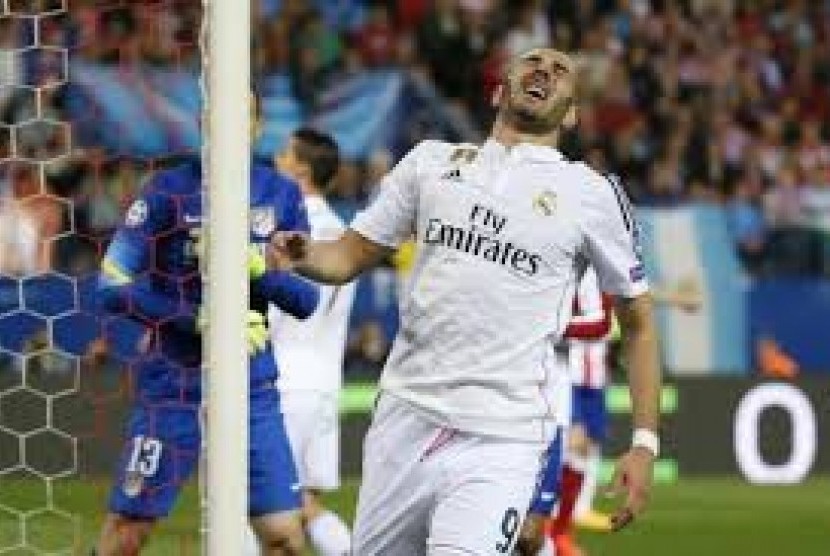 Penyerang Real Madrid Karim Benzema.