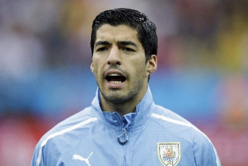 Penyerang timnas Uruguay, Luis Suarez.