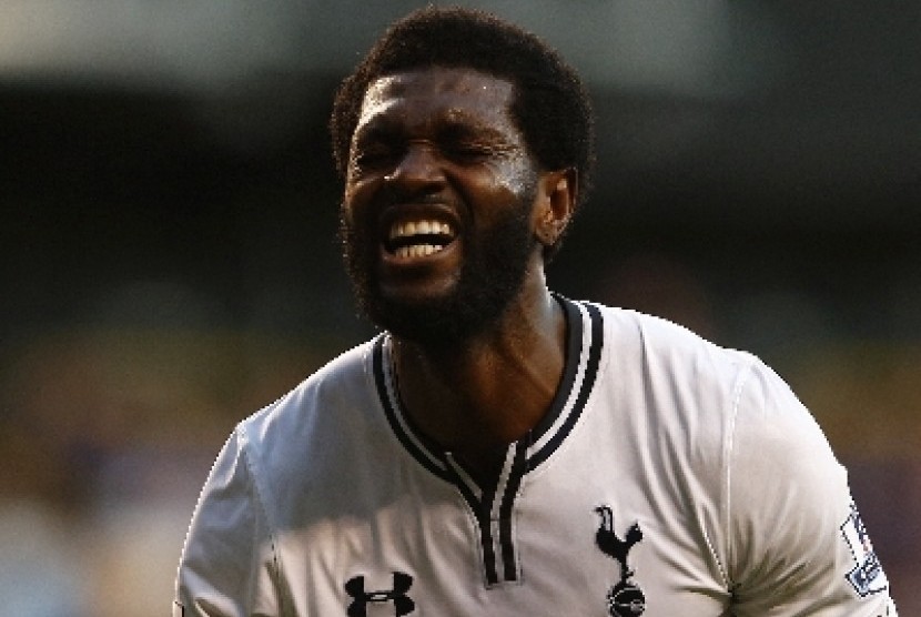 Penyerang Tottenham Hotspur, Emmanuel Adebayor.
