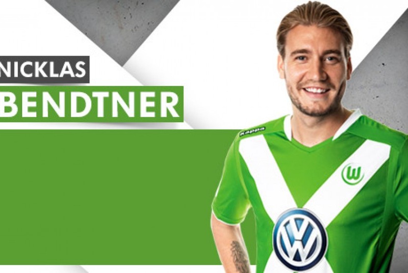 Penyerang Wolfsburg Nicklas Bendtner.