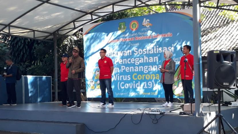 perawat di Kota Sukabumi diterjunkan untuk memberikan edukasi dan sosialisasi pencegahan Corona 