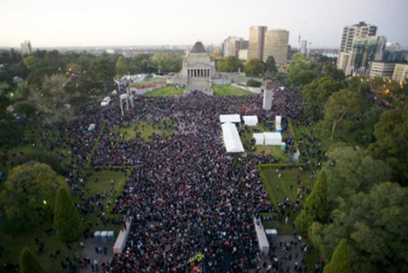 Perayaan Anzac di Melbourne.