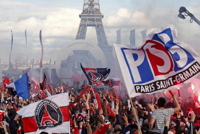 Perayaan juara Paris Saint-Germain.