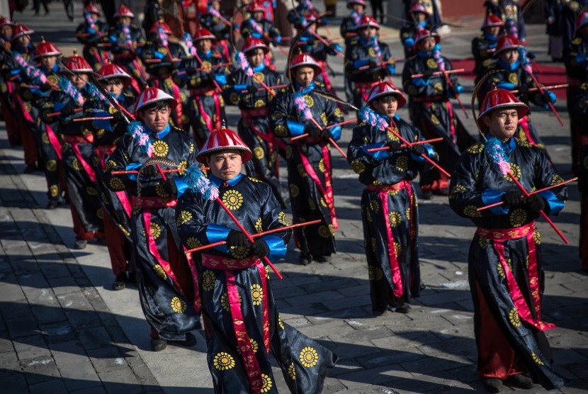 Perayaan Tahun Baru Cina di Beijing, Kamis (16/2). 