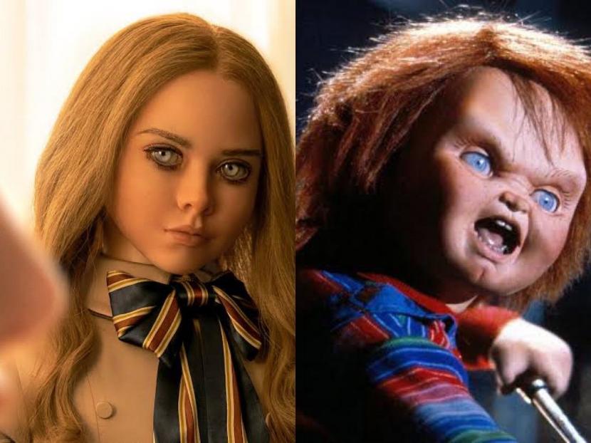 Perbandingan boneka pembunuh M3GAN (kiri) dan Chucky (kanan), mana yang lebih seram? (ilustrasi)