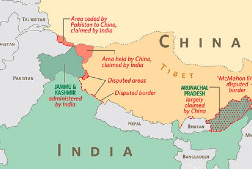 Perbatasan Cina dan India.