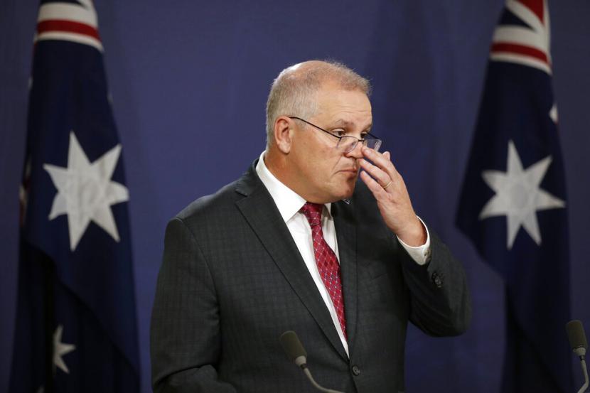 Perdana Menteri Australia Scott Morrison. Australia mendesak China untuk mengecam ancaman Rusia terhadap Ukraina. 