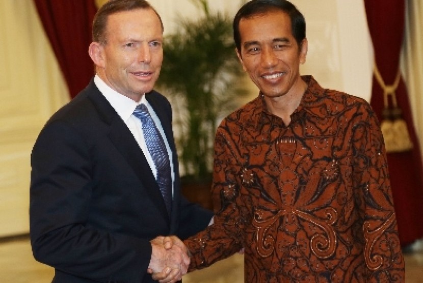 Perdana Menteri Australia Tony Abbott bersama Presiden Jokowi..