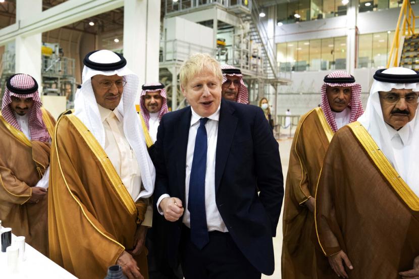 Perdana Menteri Inggris Boris Johnson kunjungi Arab Saudi, Rabu (16/3/2022).