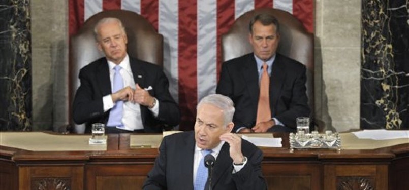 Perdana Menteri Israel Benyamin Netanyahu berpidato di depan Kongres AS, Selasa malam.