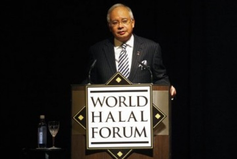 Perdana Menteri Malaysia Najib Razak dalam forum halal dunia