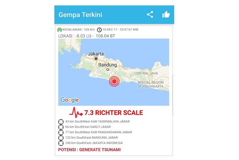 Bmkg Gempa Berpotensi Tsunami Karena Berkedalaman Rendah Republika Online