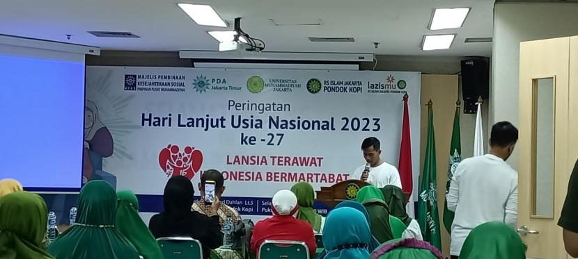 Peringatan hari lansia yang diselengarakan MPKS PP Muhammadiyah bekerjasama dengan RS Islam Jakarta Pondok Kopi dan PDM dan PDA Jakarta Timur dan Kementerian Sosial RI,n(6/6/2023).