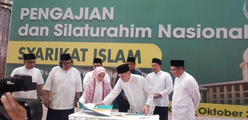 Peringatan milad ke-17 Syarikat Islam di Masjid Istiqbal, Jakarta Pusat, Ahad (9/10/2022).