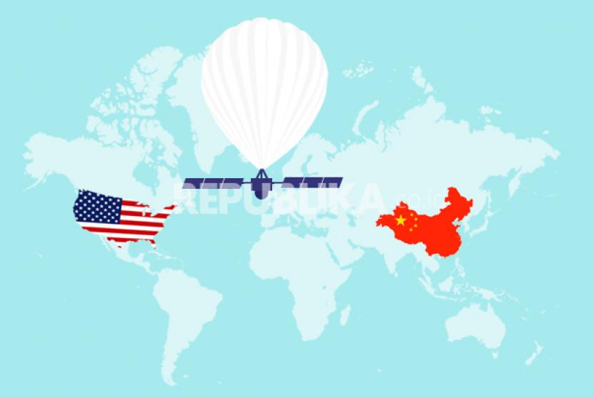 Perjalanan Balon Mata-mata China di Langit AS (ilustrasi)