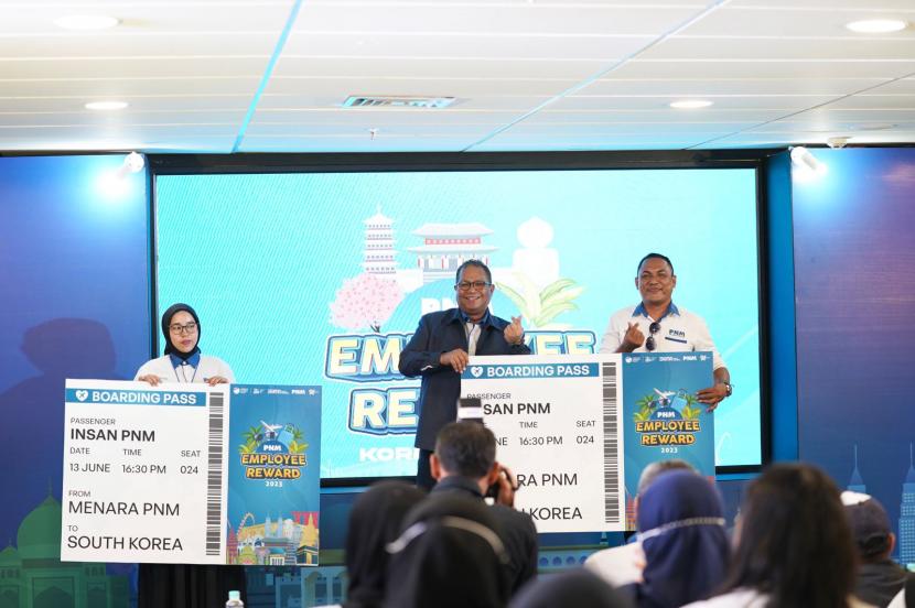 Permodalan Nasional Madani (PNM) terbangkan 64 karyawan terbaik ke Korea Selatan dalam rangkaian Employee Reward 2023.