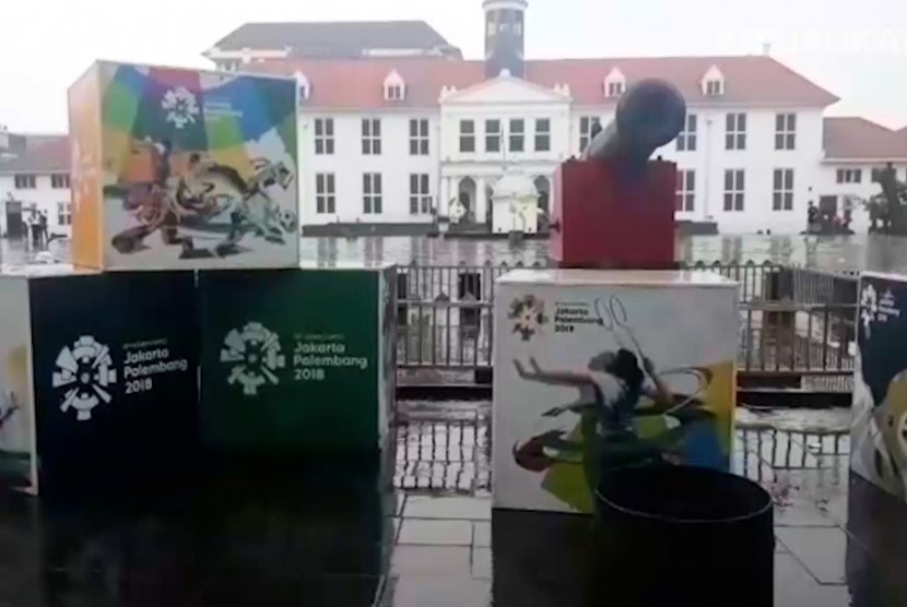 Pernak-pernik Asian Games di Kawasan Kota Tua, Jakarta