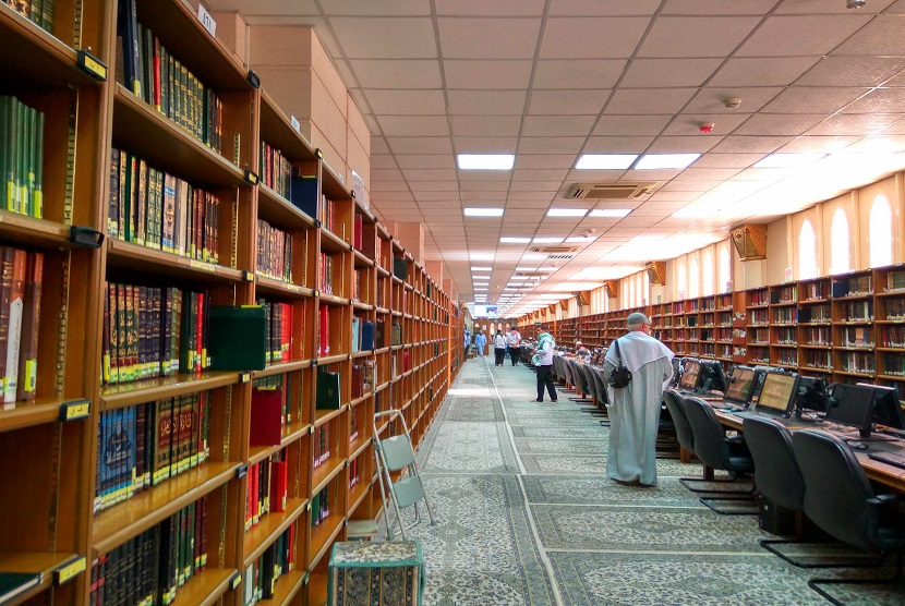 Perpustakaan Masjid Nabawi di Madinah, Arab Saudi.  (Republika/Amin Madani)