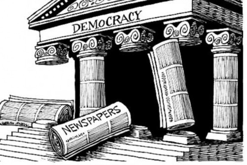 pers sebagai pilar demokrasi (ilustrasi)