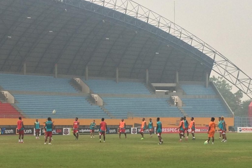 Persipura Jayapura latihan di Stadion Jakabaring.