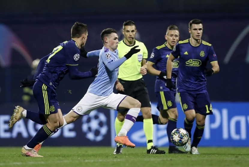 Pertandingan antara Dinamo Zagreb vs Manchester City di Stadion Maksimir, Zagreb, Kamis (12/11) dini hari WIB