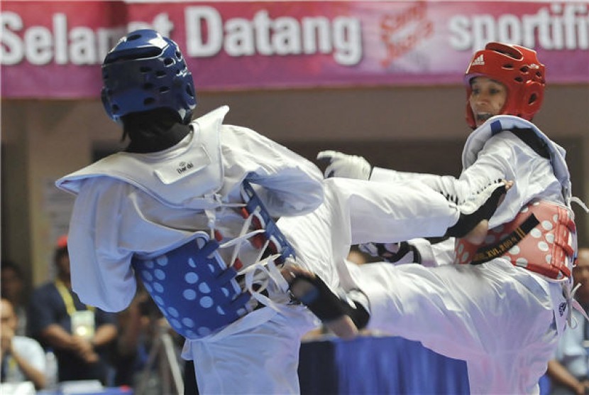 Pertandingan taekwondo (ilustrasi). 