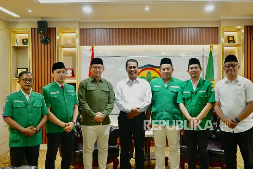 Pertemuan antara GP Ansor dengan Menteri Pertanian Amran Sulaiman di Kantor Kementerian Pertanian, Jakarta, Senin (8/9/2025).