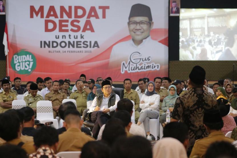 Pertemuan Ketua DPP PKB  Muhaimin Iskandar  dengan 500 kades se-Jawa Timur, di Blitar (14/3/2023).