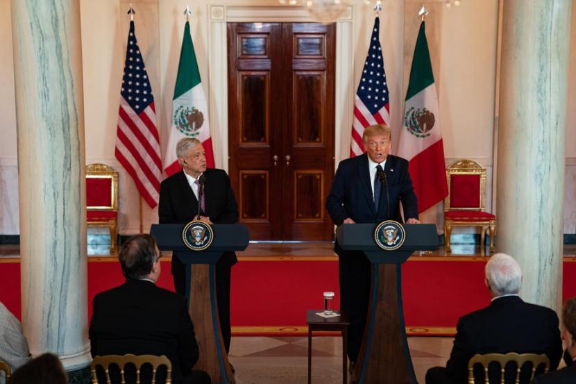 Pertemuan Presiden Meksiko Andres Manuel Lopez Obrador dan Presiden Amerika Serikat (AS) Donald Trump dianggap bermotif politik. 