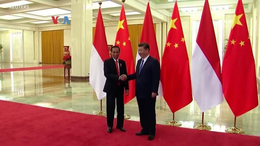 Pertemuan Presiden RI, Jokowi (kiri) dengan Presiden China, Xi Jinping (kanan).