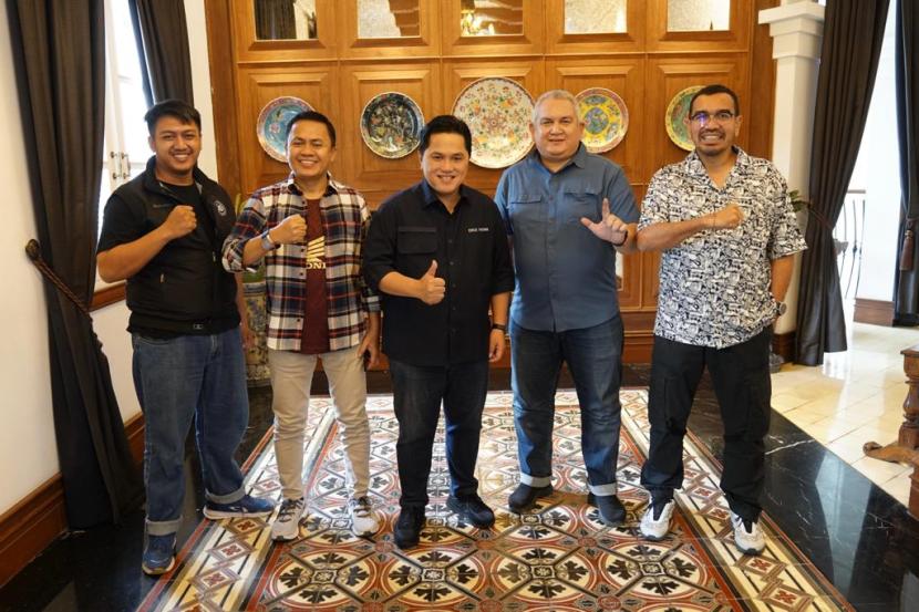 Perwakilan suporter Indonesia usai bertemu Ketum PSSI Erick Thohir, Sabtu (19/8/2023).