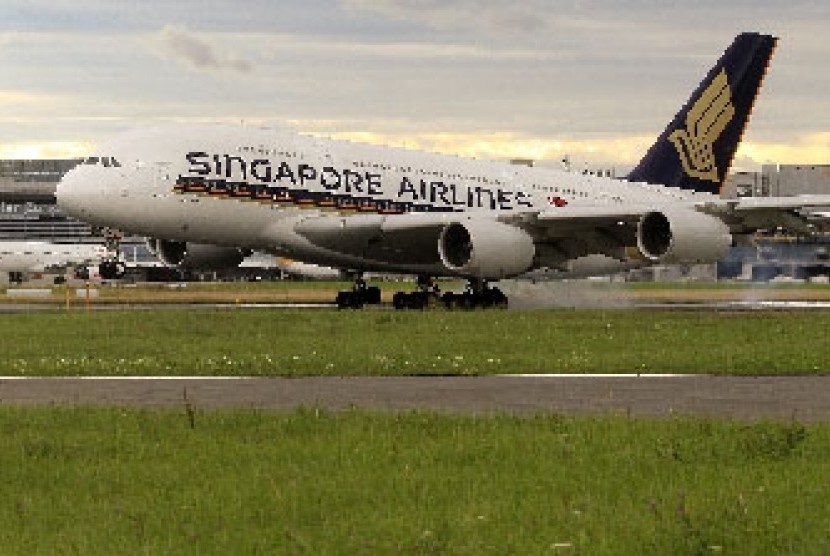 Pesawat A380 milik Singapore Airlines.