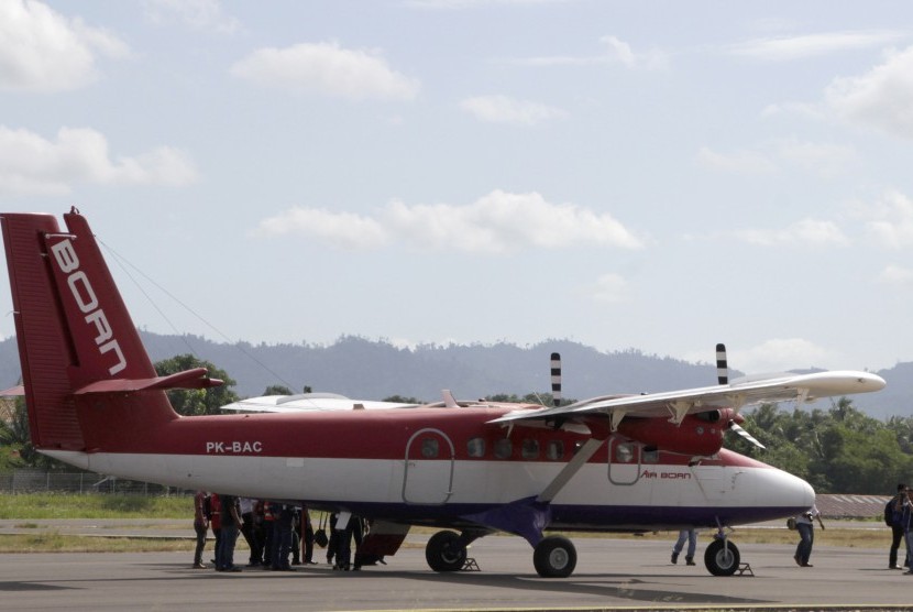 Sebuah pesawat di Bandara Nunukan, Kalimantan Utara.