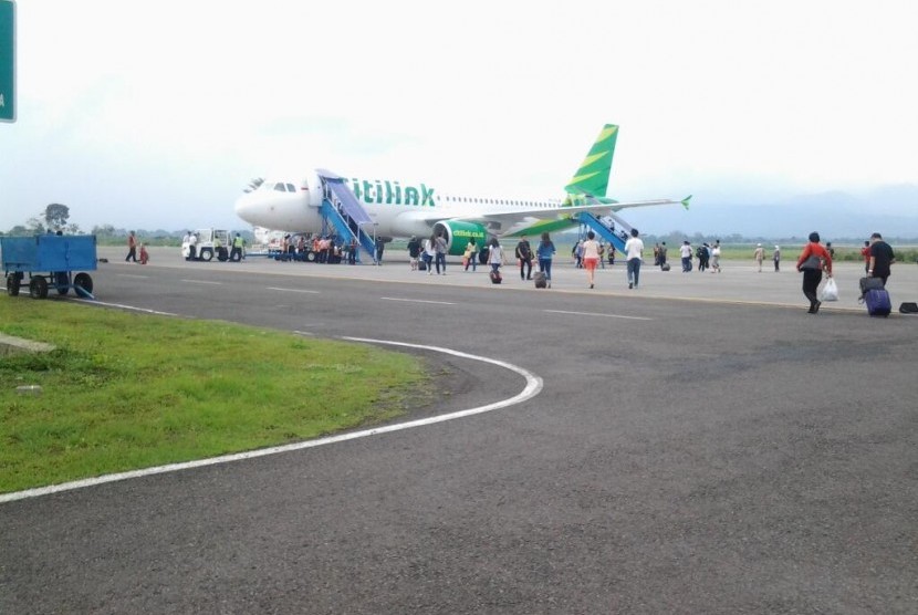 Pesawat Citilink di Bandara Abdul Rachman Saleh, Malang.