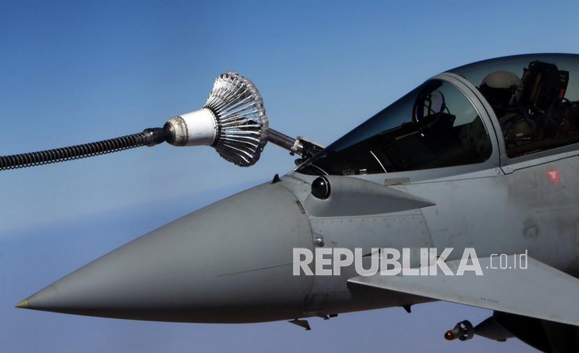 Pesawat Eurofighter Typhoon. Menteri Pertahanan Prabowo disebut akan membeli sejumlah jet tempur Typhoon dari Austria.