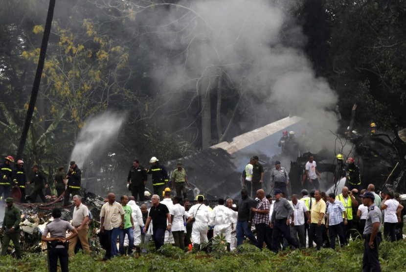 Pesawat jenis Boeing 737 milik maskapai Cubana jatuh tak lama setelah tinggal landas dari Bandara Internasional Havana, Jumat (18/5).
