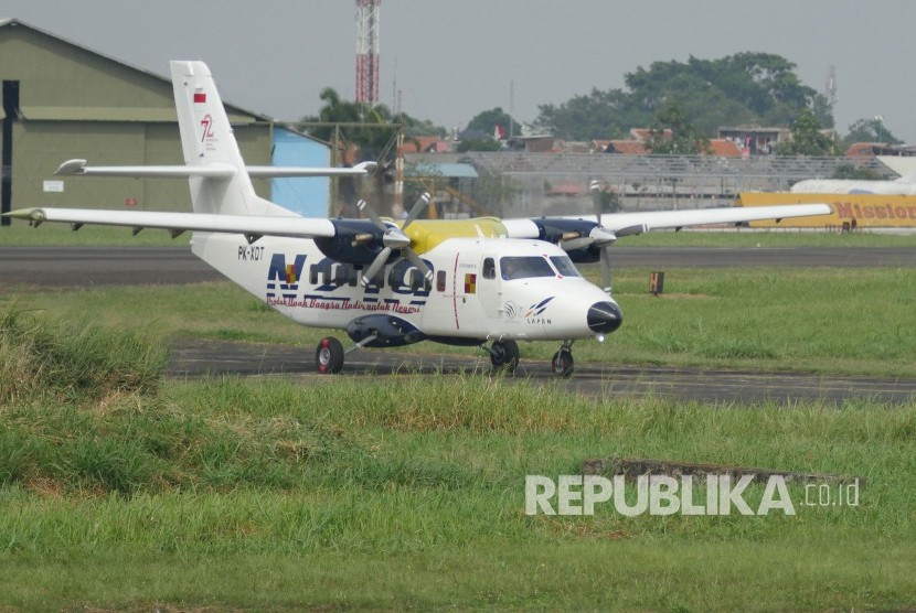 Pesawat N219, di Hanggar PT Dirgantara Indonesia (PT DI) Bandung.