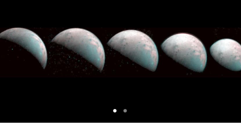 pesawat ruang angkasa NASA Juno mengambil gambar kutub utara objek terbesar kesembilan di tata surya, bulan Ganymede.