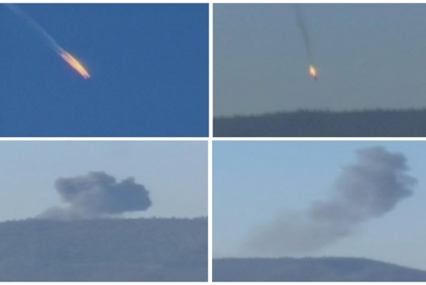 Pesawat Rusia yang ditembak jatuh Turki, Selasa (24/11).