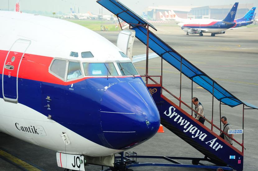 Pesawat Sriwijaya Air. Ilustrasi. Pesawat Sriwijaya bertipe 737-500 dari Boeing hilang kontak, Sabtu (9/1).