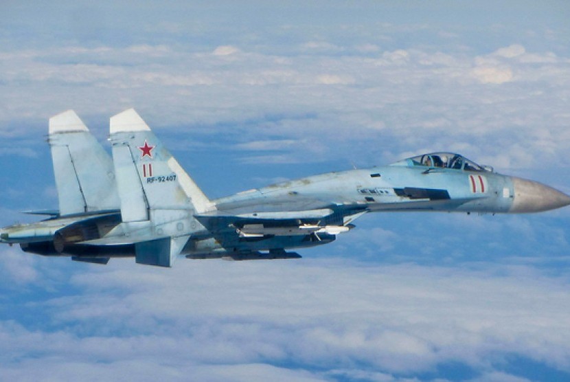 Pesawat Sukhoi 27 milik Rusia diterbangkan menuju Suriah.