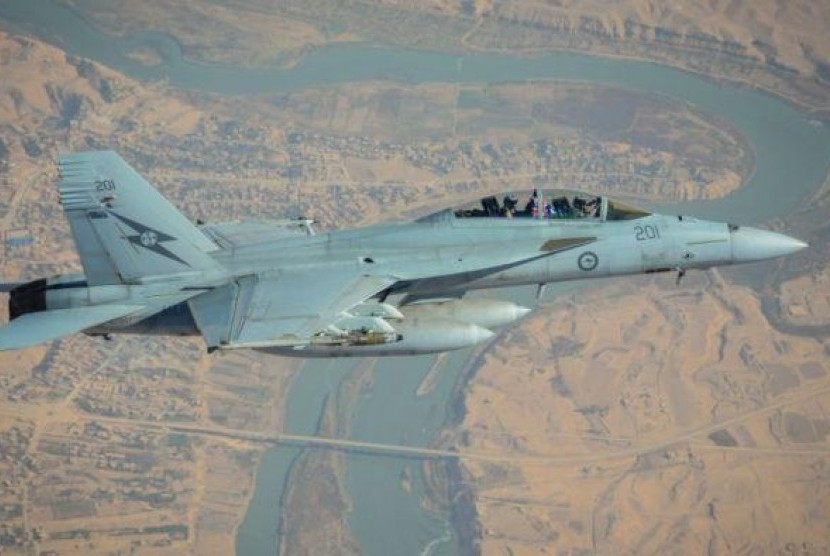 Pesawat tempur F-A-18F Super Hornet milik Angkatan Udara Australia.