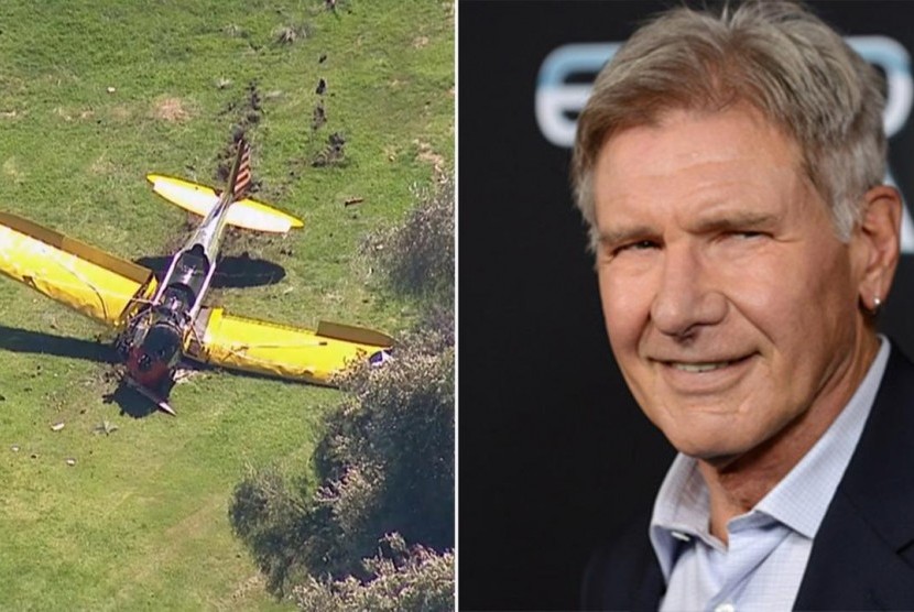 Pesawat yang dikemudikan Harrison Ford jatuh.