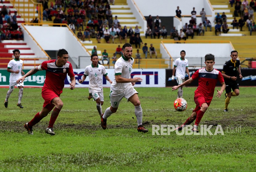 Timnas Indonesia pada turnamen internasional Aceh World Solidarity 2017 di Banda Aceh, Aceh.