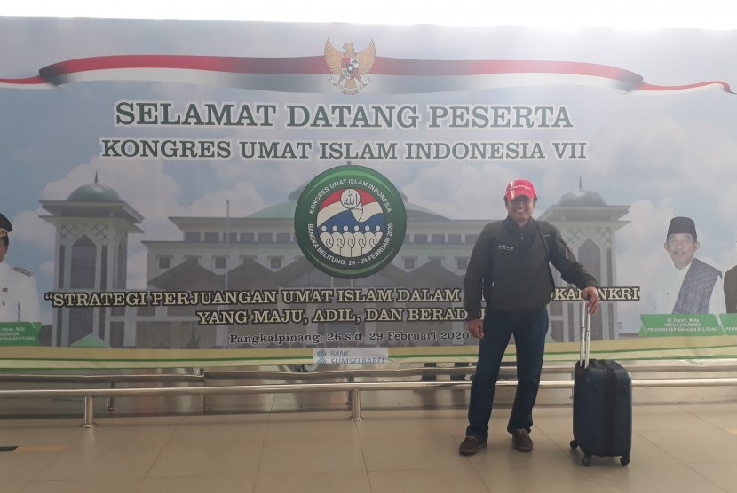 Peserta Kongres Umat Islam Indonesia VII tiba di Pangkalpinang, Bangka Belitung, Rabu (26/2).