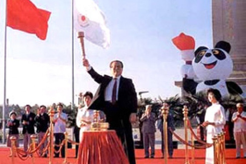 Pesta Pembukaan Asian Games 1990 di Beijing, Cina.