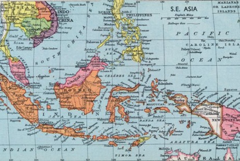Peta Asia Tenggara.