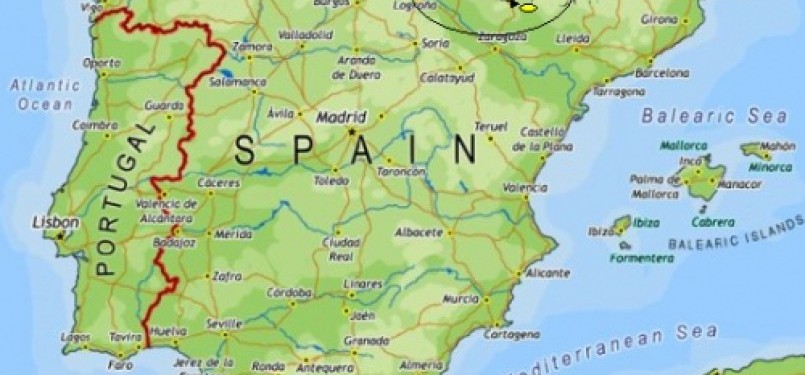  Peta Barbastro di Spanyol.