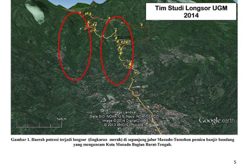 Peta bencana longsor dan banjir di Manado